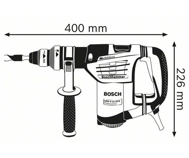 Професійний ударний електричний перфоратор Bosch GBH 4-32 DFR : 900 Вт, 4,2 Дж (0611332100) 0611332100 фото