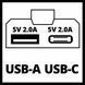 Акумуляторний адаптер для зарядки USB-пристроїв Einhell TC-CP 18 Li USB A/C-Solo (4514148) 4514148 фото 4