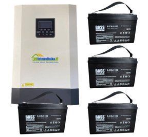 Сонячний фотоелектричний інвертор OFF-GRID PGF OG-5500 MPPT 5.5KW + WiFi + акумулятор Bass Polska AGM BP-5976 (х4) KOG-5500 фото