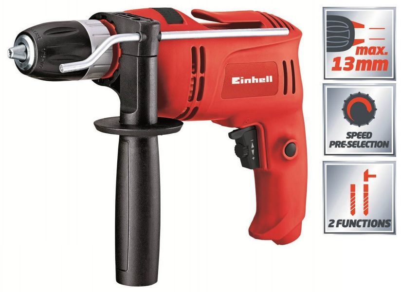 Потужна дриль електрична Einhell TC-ID 650 E : 650 Вт, 13мм патрон (4258682) 4258682 фото