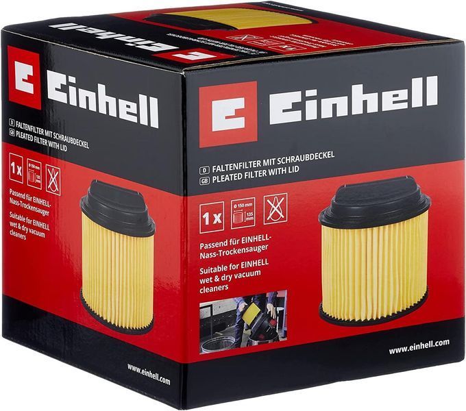 Фільтр гофрований до будівельного порохотяга 20-30л Einhell (2351113) 2351113 фото
