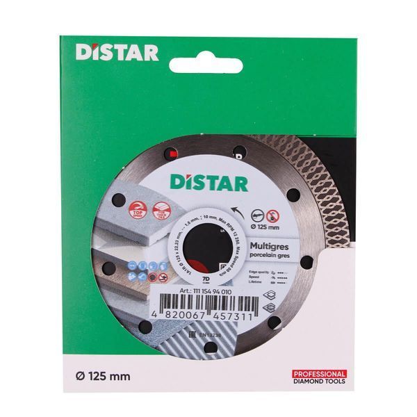 Диск алмазний відрізний Distar Multigres 7D 1A1R 125x1,4/1,0x10x22,23 мм кераміка, плитка (11115494010) 11115494010 фото