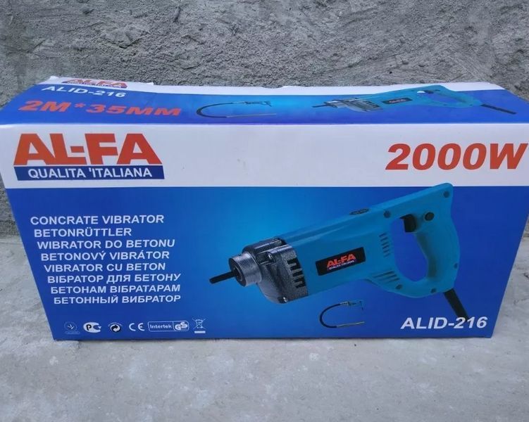 Глибинний вібратор для бетону AL-FA / Діаметр булави: 35 мм(4000об/хв 2000Вт ) ALID-216 фото