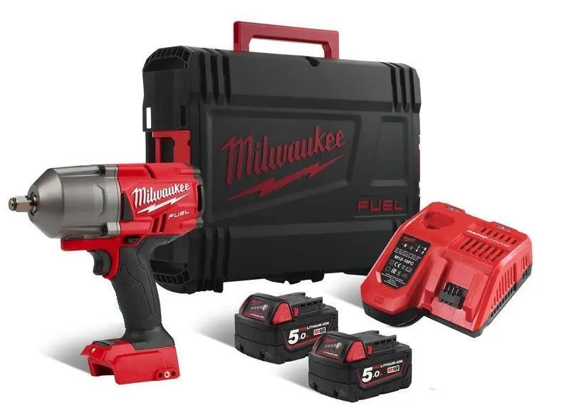 Гайковерт високомоментний MILWAUKEE 1/2" (1898 Нм) з кільцем M18 FHIWF12-502X: з АКБ 18V 2шт-5 Ah+ЗП, кейс, 2100уд/хв, 1750 об/хв 4933459696 фото