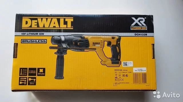 Перфоратор аккумуляторный бесщеточный SDS-Plus DeWALT DCH133N : 2.6 Дж, 18В, SDS+ (без акб та зарядного) DCH133N фото