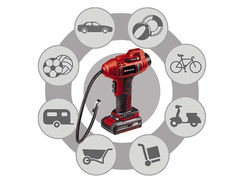 Автомобільний компресор акумуляторний Einhell CE-CC 18 Li-Solo : без АКБ, 2071010 2071010 фото