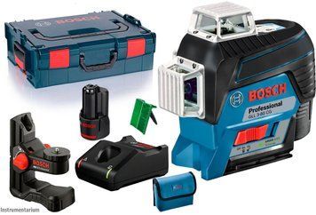 Професійний акумуляторний лазерний нівелір (червоний лазер) Bosch GLL 3-80 CG : 12V, кейс Оригінал 0601063T00 фото