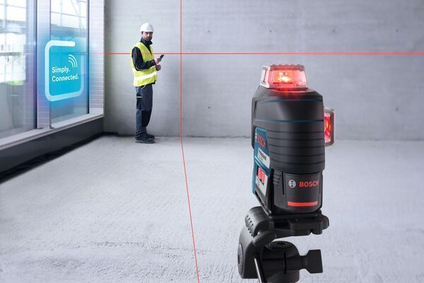 Професійний акумуляторний лазерний нівелір (червоний лазер) Bosch GLL 3-80 CG : 12V, кейс Оригінал 0601063T00 фото
