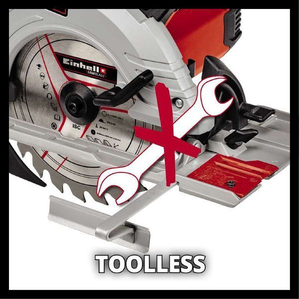 Потужна пила циркулярна Einhell TE-CS 190/1 : 1500 Вт, 6000 об/хв, глиб.різу при 90&deg;/45&deg; 66 мм / 48 мм 4331005 фото