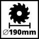 Потужна пила циркулярна Einhell TE-CS 190/1 : 1500 Вт, 6000 об/хв, глиб.різу при 90&deg;/45&deg; 66 мм / 48 мм 4331005 фото 6