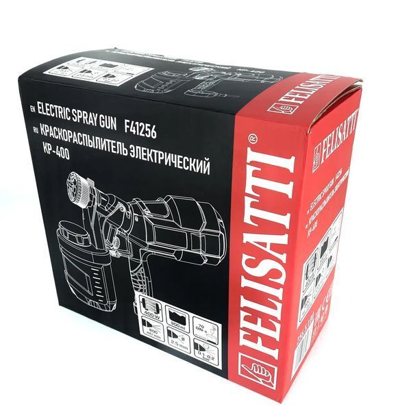 Якісний краскопульт Felisatti КР-400 F41256 : 400 Вт, бак 800 мл, 800 мл/хв, форсунка 2.5 мм F41256 фото