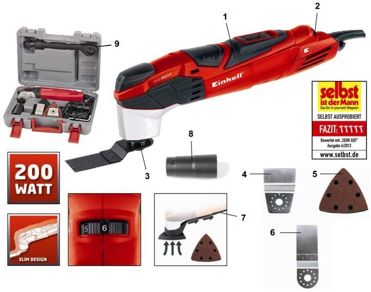 Багатофункціональний інструмент Einhell TE-MG 200 CE (4465040) 4465040 фото
