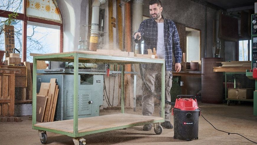 Потужний пилосос будівельний Einhell TC-VC 1820 : 1250 Вт, 180 мБар, 20л (2342480) 2342480 фото