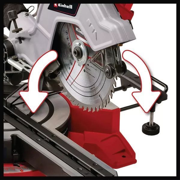 Потужна торцювальна пила з протяжкою та лазером Einhell TE-SM 8 L Dual : диск 216 мм, 1800Вт, 5000 об/хв 4300866 фото