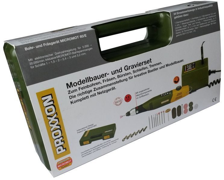 Високоточна бормашина (гравер) Proxxon Micromot 60/E (28515), Кейс, 34додаткових насадки, Німеччина 28515 фото