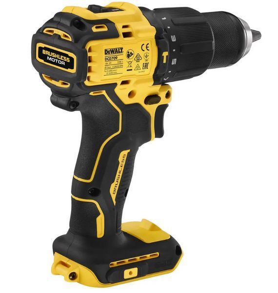 Дриль-шуруповерт акумуляторна безщіткова ударна DeWALT DCD709N: 65 Нм, без акб 18 В XR Li-lon, 2 швидкості DCD709N фото