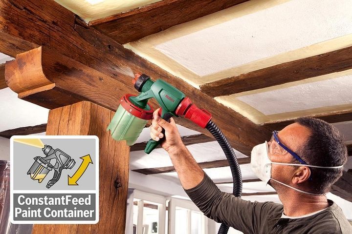 Професійний електричний фарборозпилювач Bosch PFS 3000-2 : 650 Вт, нанесення фарби 2 м&sup2;/мин, контейнер 1 л 0603207100 фото