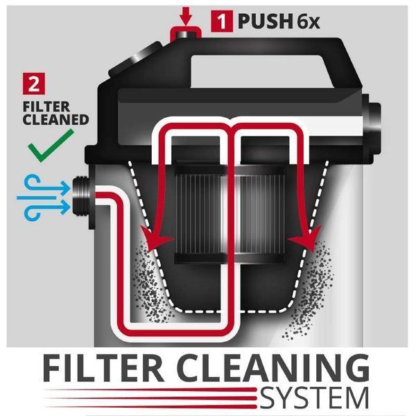 Потужний вакуумний пилосос Einhell TE-VC 2350 SACL : 1600Вт, 230 мБар, бак 50л (2342475) 2342475 фото