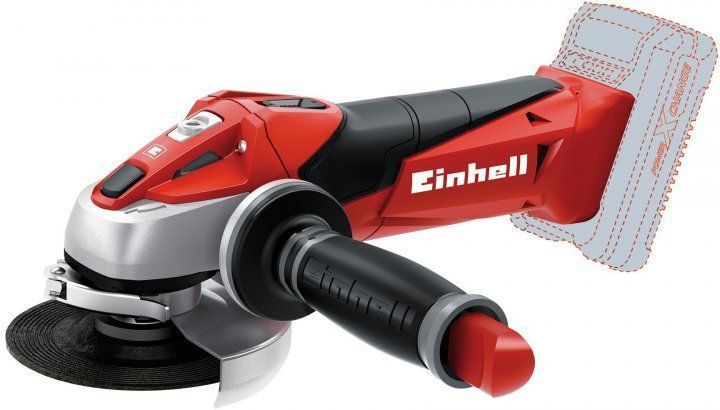 Кутова шліфмашина Einhell TE-AG 18/115 Li Solo : + акум Li-ion 18 В + зарядка, 8500 об/хв, діаметр диску: 115 мм 4431130, 4512097 фото