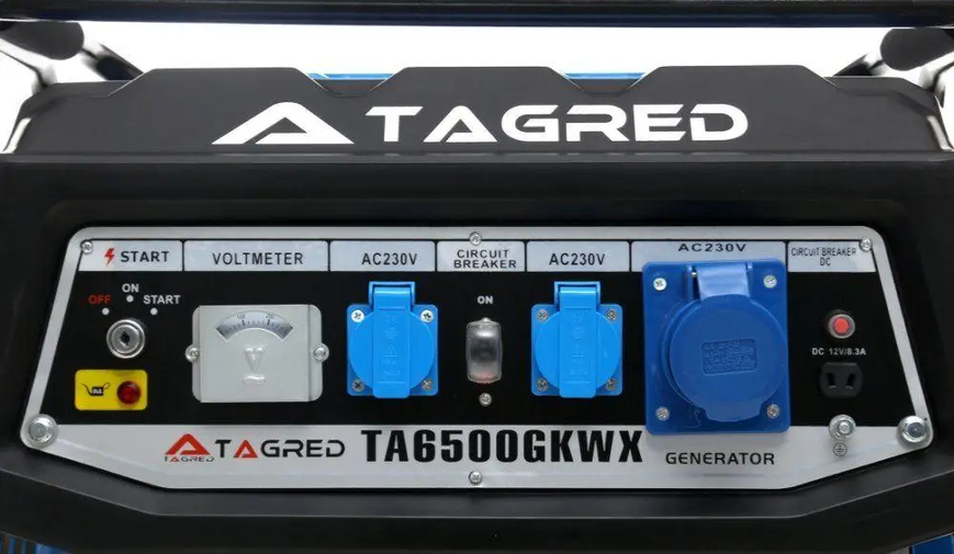 Бензиновий генератор з електростартером потужністю 6,5 кВт TAGRED TA6500GKWX ((AVR)+ мідна обмотка) TA6500GKWX фото