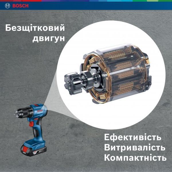 Акумуляторний безщітковий дриль-шурупокрут Bosch GSR 185-LI Professional : 2 АКБ 18V 2.0Ah + З/П, 1900 об/хв, вага 1.3 кг у кейсі 06019K3000 фото