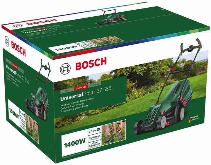 Потужна газонокосарка електрична Bosch UniversalRotak 37-555 : 1.4 кВт, ширина захвата 37 см (06008A6501) 06008A6501 фото