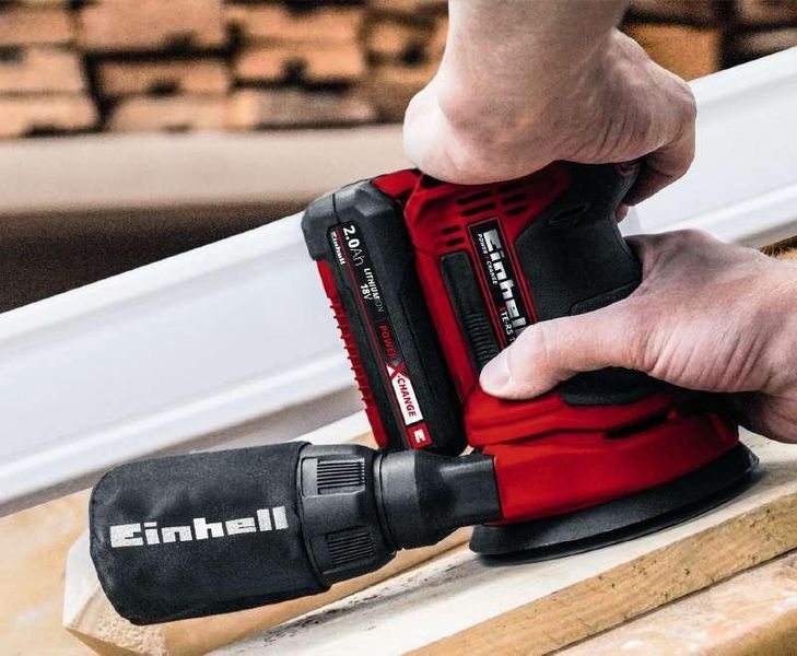 Потужна ексцентрикова шліфмашина Einhell TE-RS 18 Li - Solo : 18V (акум 2.5 ампера + зарядка) 4462010, 4512097 4462010,4512097 фото