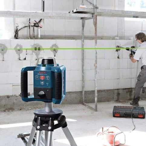 Професійний ротаційний лазерний нівелір BOSCH GRL 300 HVG SET Professional : зелений промінь, оригінал 0601061701 фото