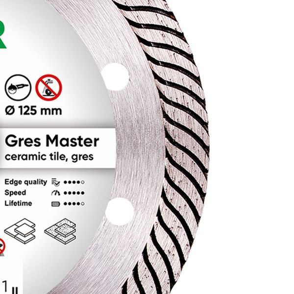 Диск алмазний відрізний Distar 7D 1A1R 125 Gres Master 1A1R 125x1,4/1,0x10x22,23 мм кераміка, керамограніт (11115160010) 11115160010 фото