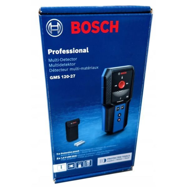 Детектор прихованої проводки металу (металодетектор) Bosch GMS 120-27 : 120мм глибина пошуку (0601081700) 0601081700 фото