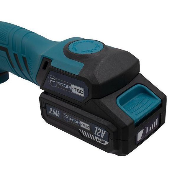 Акумуляторна ексцентрикова полірувальна машина PROFI-TEC PPM-8012SCP Set : з АКБ 12V 2.5 Ah+ЗП, круг 80мм 006070 фото