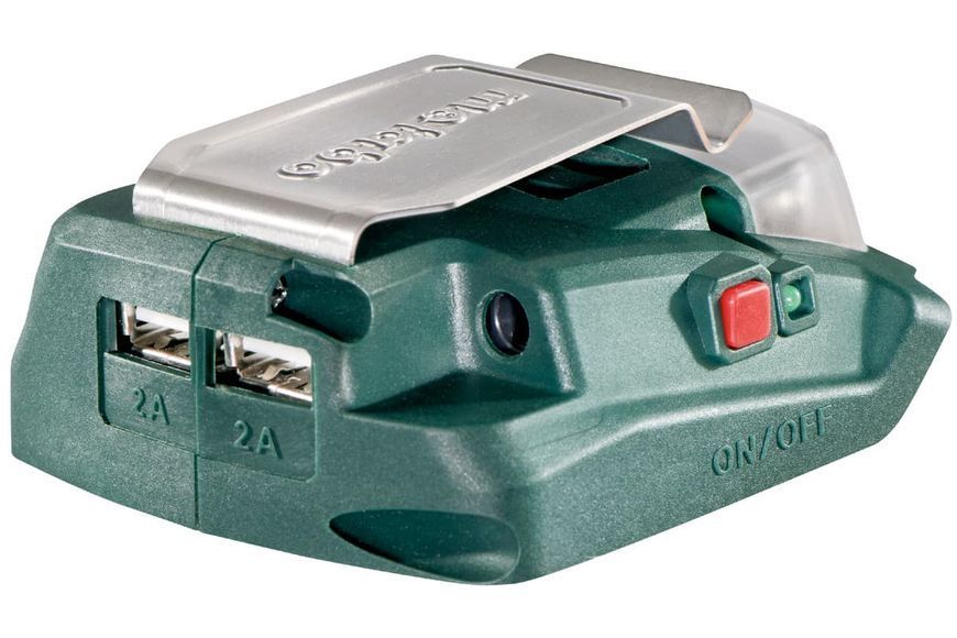 Силовий адаптер + ліхтарик для акумуляторних блоків Metabo PA 14.4 - 18 LED-USB (600288000) 600288000 фото