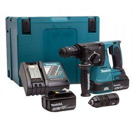 Професійний акумуляторний перфоратор Makita DHR243RTJ : з АКБ 18V 2шт-5.0Ah, 2 Дж, SDS+ DHR243RTJ фото