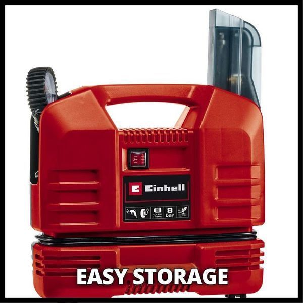 Потожний компресор Einhell TC-AC 190 OF Set : 1100 Вт, 3750 об/хв, макс.продуктивність 190л /хв (4020660) 4020660 фото