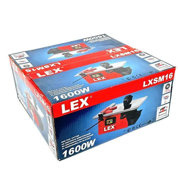 Потужний плиткоріз електричний водяний LEX LXSM16 : 1600 Вт, диск 180 мм, посадочне 25.4 мм, 2950 об/хв LXSM16 фото