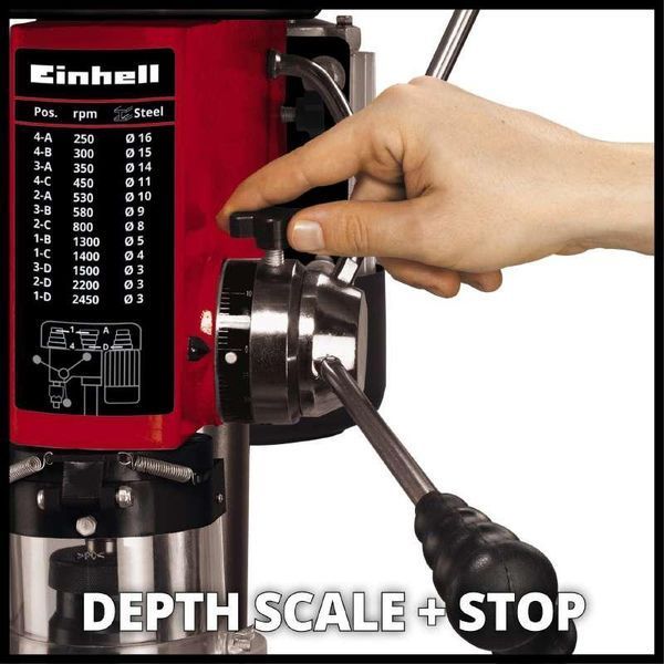Вертикально-свердлильний настільний верстат по дереву Einhell TC-BD 630 : 630 Вт, 1.5-16мм сверло, 32кг (4250595) 4250595 фото