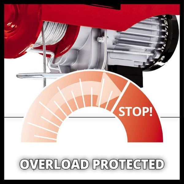 Тельфер Einhell TC-EH 600 : 1050 Вт, без шківа/ з шківом 300/600 кг, без шківа/зі шківом 18 м/9 м, вага 16.75 кг 2255150 фото