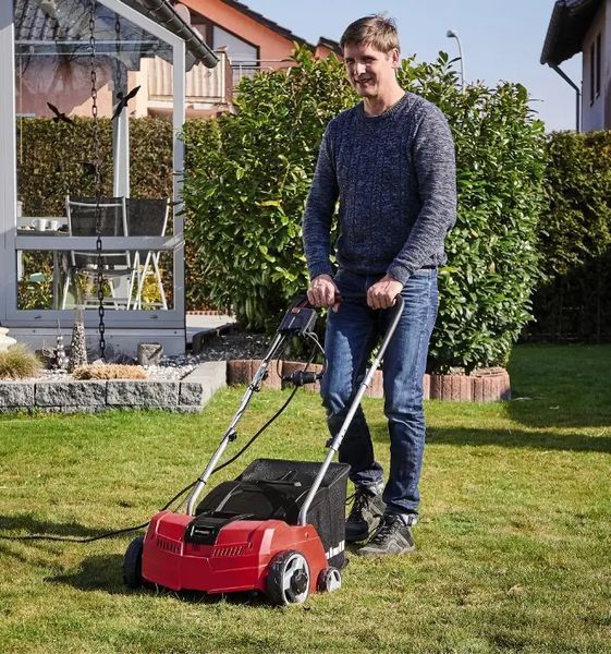 Потужний скарифікатор електричний Einhell GC-SA 1231/1 : 1200 Вт, для газонів S=300 м&sup2;, висоти скошування 3 рівня, до 9 мм 3420640 фото