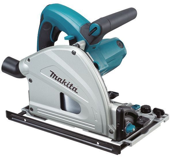 Професійна ручна заглибна дискова пила Makita SP 6000J : 1300 Вт, 165мм, 55мм глибини погружна в кейсі + лінійка 1.5м SP6000J лінійка фото