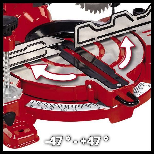 Потужна торцювальна пила Einhell TC-MS 216 : 1400 Вт, диск 216 мм, 48 зубів, 5000 об/хв (4300370) 4300370 фото