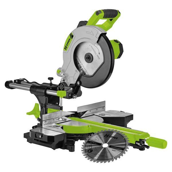 Торцювальна пила з протяжкою Zipper ZI-KGS255DS (2 кВт (230 В), диск 255мм, лазер) ZI-KGS255DS фото