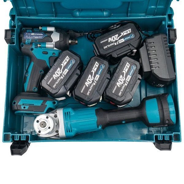 Набір акумуляторних інструментів PROFI-TEC Combo Set 2 EXTRA POWERLine DGA36BL, DTW500BL : з АКБ 4шт-20V 5.0 Ач+ЗП Combo Set 2 EXTRA фото