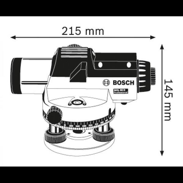 Професійний оптичний нівелір Bosch Professional GOL 32 D : 120 м, 32 х зум, кейс 0601068500 фото