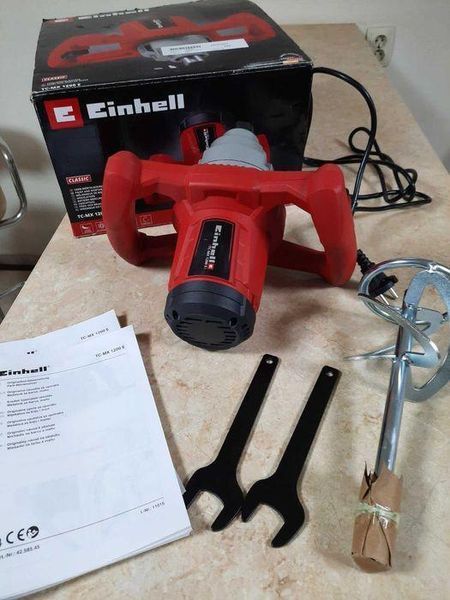 Електричний будівельний міксер для розчину Einhell TC- MX 1200 E : 1200 Вт, 680 об/хв (4258545) 4258545 фото