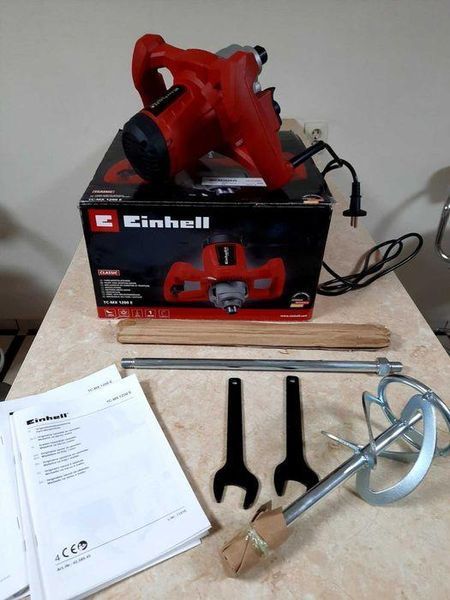 Електричний будівельний міксер для розчину Einhell TC- MX 1200 E : 1200 Вт, 680 об/хв (4258545) 4258545 фото
