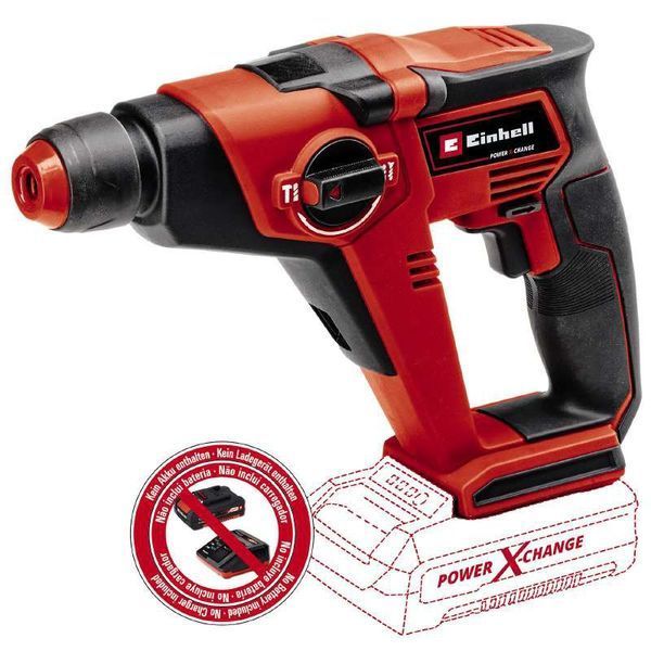 Потужний акумуляторний перфоратор Einhell TE-HD 18/12 Li - Solo : 1.3 Дж, 18В (без акума і зарядки) 4513970 4513970 фото