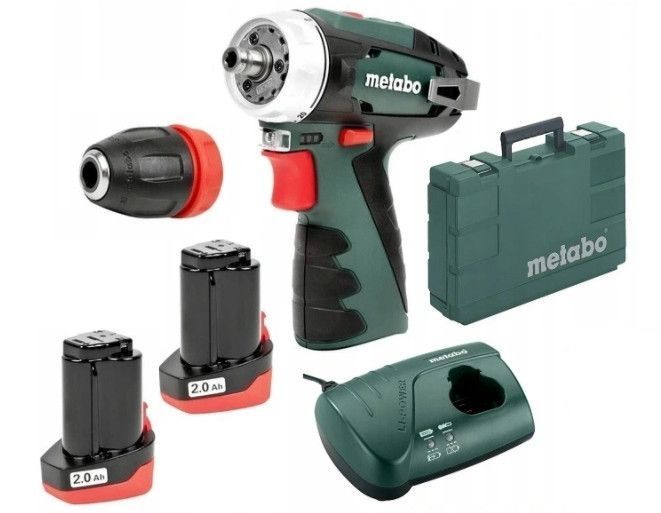 Акумуляторний шурупокрут Metabo PowerMaxx BS Quick (+2 акб 2.0 А/ч, 12В) 600156500 600156500 фото
