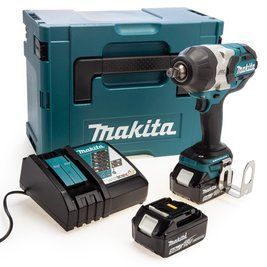 Професійний акумуляторний ударний гайкокрут Makita DTW 1002 RTJ : з АКБ 2-шт 18 V 5 Аh, 1000 Нм, 1/2" DTW1002RTJ фото
