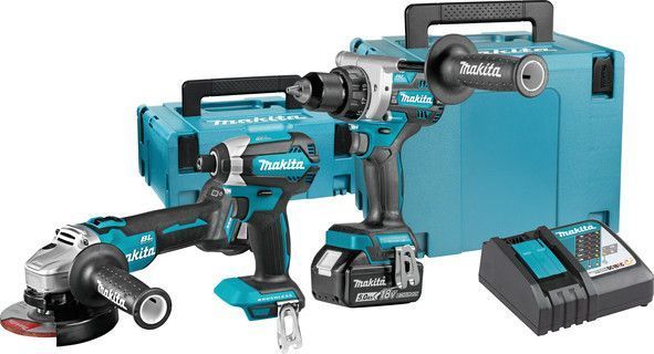 Професійний набір інструментів Makita DLX3155TJ (DDF486, DTD153, DGA504) : дриль-шуруповерт, ударний гвинтоверт,болгарка DLX3155TJ фото