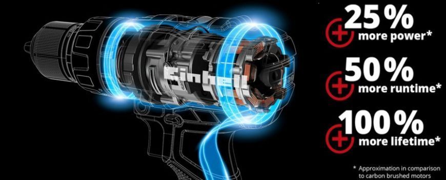 Потужний ударний шуруповерт безщітковий Einhell TE-CD 18/50 Li-i BL Solo : з АКБ і ЗП, 18V, 2,5 Аh, 4513942 4512097 фото